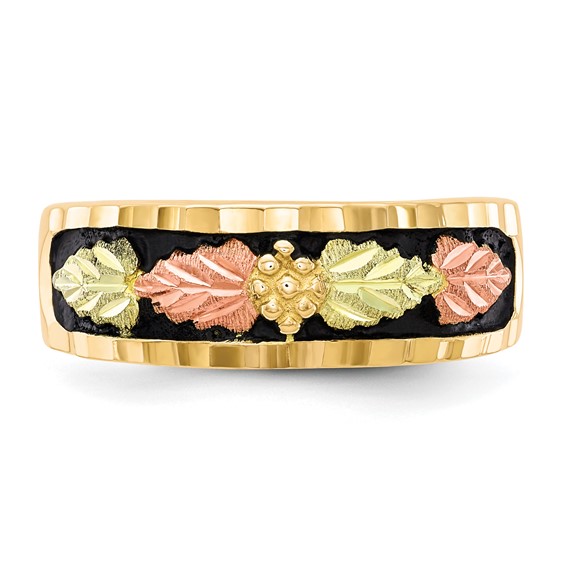 10k Tri-color Black Hills Gold Men's Antiqued Ring
