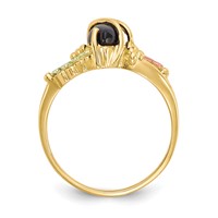 10K and 12K Tri-color Black Hills Gold Marquise Onyx Ring view 2