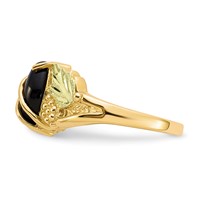 10K and 12K Tri-color Black Hills Gold Marquise Onyx Ring view 3