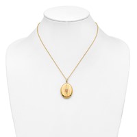 10K and 12K Tri-color Black Hills Gold 32mm Rose Oval Locket 14K Gold-filled Chain Necklace, 18" view 4