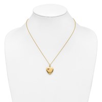 10K and 12K Tri-color Black Hills Gold 18mm I Love You Necklace with Rose Heart Locket 14K Gold-filled Chain, 18" view 4