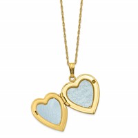 10K and 12K Tri-color Black Hills Gold 18mm I Love You Necklace with Rose Heart Locket 14K Gold-filled Chain, 18" view 5