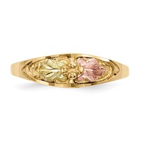 10K and 12K Tri-color Black Hills Gold Leaves Ring view 4