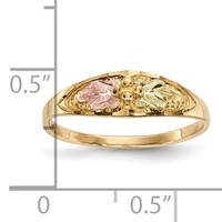 10K and 12K Tri-color Black Hills Gold Leaves Ring view 5