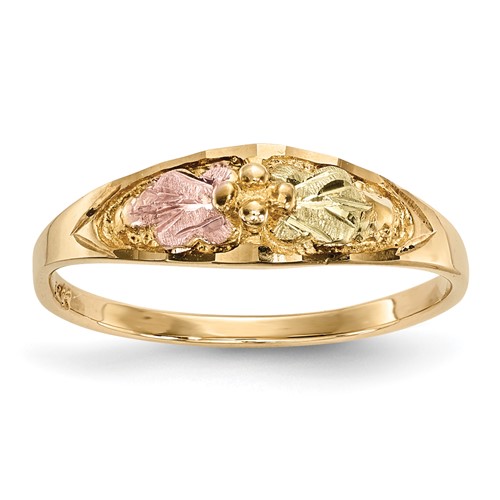 10K and 12K Tri-color Black Hills Gold Leaves Ring