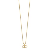 10K and 12K Tri-color Black Hills Gold Double Heart and Leaves 14K Gold-filled Chain Necklace, 18" view 2