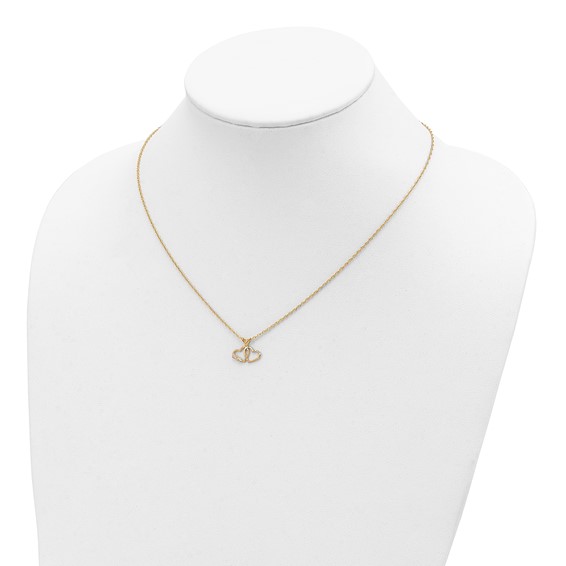 10k Tri-Color Black Hills Gold Double Heart Necklace