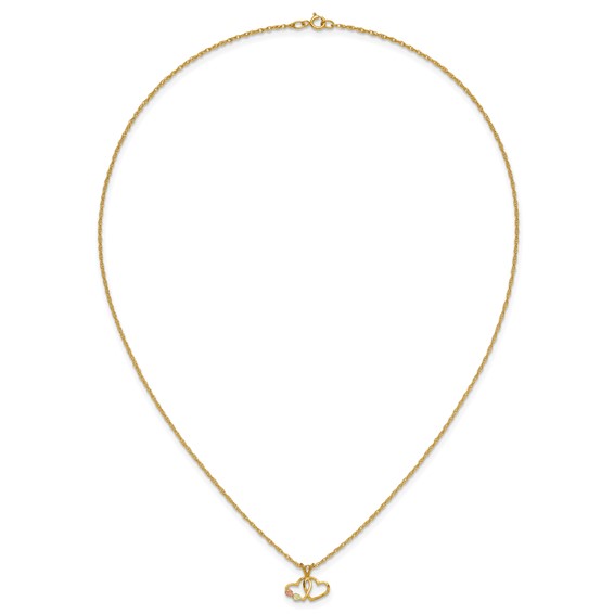 10k Tri-Color Black Hills Gold Double Heart Necklace