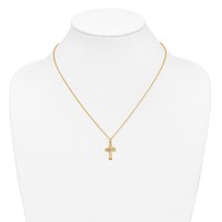 10K and 12K Tri-color Black Hills Gold Grapes and Leaf on Cross 14K Gold-filled Chain Necklace, 18" view 4