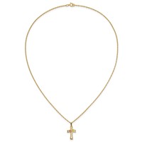 10K and 12K Tri-color Black Hills Gold Grapes and Leaf on Cross 14K Gold-filled Chain Necklace, 18" view 5