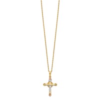 10K and 12K Black Hills Gold Crucifix 14K Gold-filled Chain Necklace, 18" view 2
