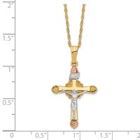 10K and 12K Black Hills Gold Crucifix 14K Gold-filled Chain Necklace, 18" view 3