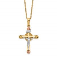 10K and 12K Black Hills Gold Crucifix 14K Gold-filled Chain Necklace, 18" view 1