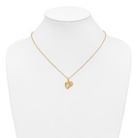10K and 12K Tri-color Black Hills Gold Hummingbird in Heart 14K Gold-filled Chain Necklace, 18" view 4