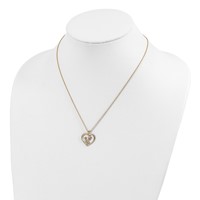 10K and 12K Tri-color Black Hills Gold Rosebud and Leaf in Heart 14K Gold-filled Chain Necklace, 18" view 4
