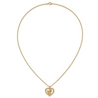 10K and 12K Tri-color Black Hills Gold Rosebud and Leaf in Heart 14K Gold-filled Chain Necklace, 18" view 5
