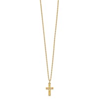 10K and 12K Tri-color Black Hills Gold Leaves on Cross 14K Gold-filled Chain Necklace, 18" view 2