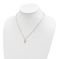 10K and 12K Tri-color Black Hills Gold Leaves on Cross 14K Gold-filled Chain Necklace, 18" view 4