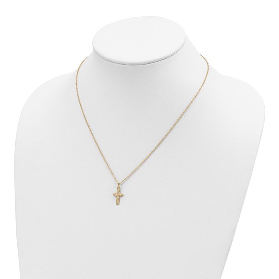 10k Tri-Color Black Hills Gold Cross Necklace