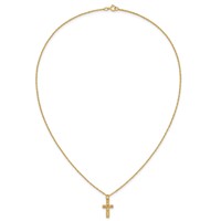 10K and 12K Tri-color Black Hills Gold Leaves on Cross 14K Gold-filled Chain Necklace, 18" view 5