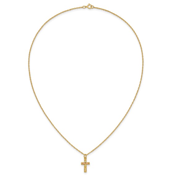 10k Tri-Color Black Hills Gold Cross Necklace