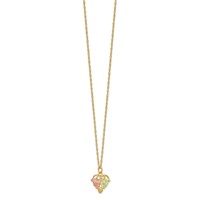 10K and 12K Tri-color Black Hills Gold Grapes and Leaves 14K Gold-filled Chain Necklace, 18" view 2