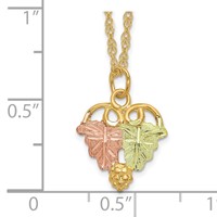 10K and 12K Tri-color Black Hills Gold Grapes and Leaves 14K Gold-filled Chain Necklace, 18" view 3