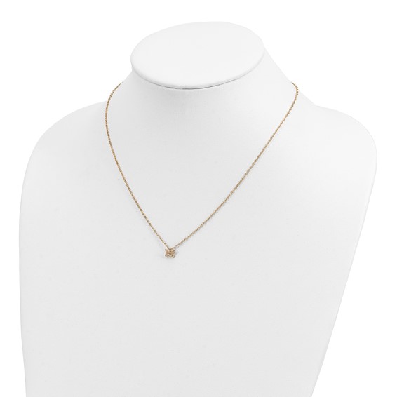 10k Tri-Color Black Hills Gold Butterfly Necklace