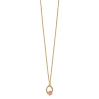 10K and 12K Tri-color Black Hills Gold Butterfly and Leaves on Oval 14K Gold-filled Chain Necklace, 18" view 2