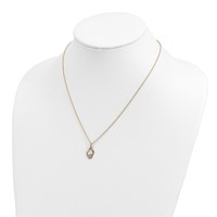 10K and 12K Tri-color Black Hills Gold Butterfly and Leaves on Oval 14K Gold-filled Chain Necklace, 18" view 4