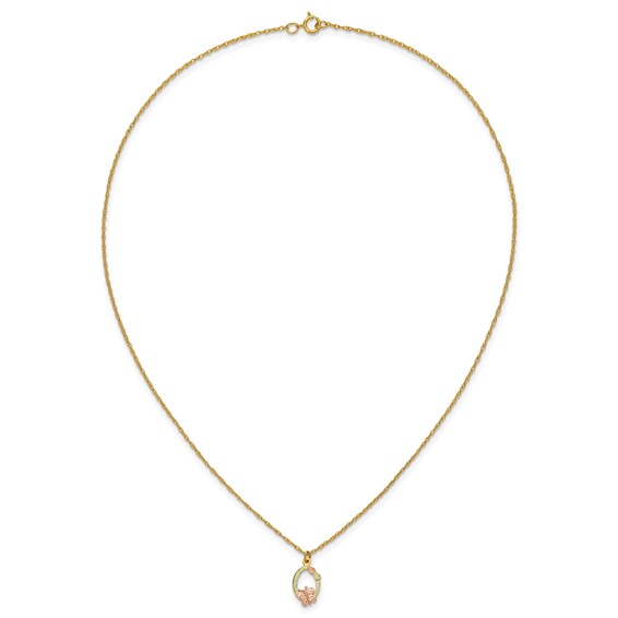 10k Tri-Color Black Hills Gold Butterfly Necklace