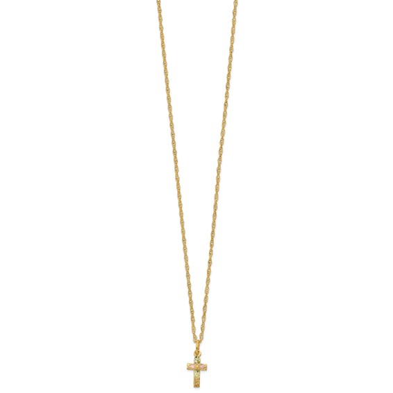 10k Tri-Color Black Hills Gold Cross Necklace