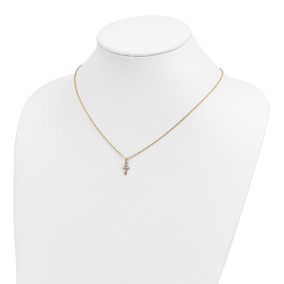 10k Tri-Color Black Hills Gold Cross Necklace