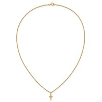 10K and 12K Tri-color Black Hills Gold Leaves on Small Cross 14K Gold-filled Chain Necklace, 18" view 5