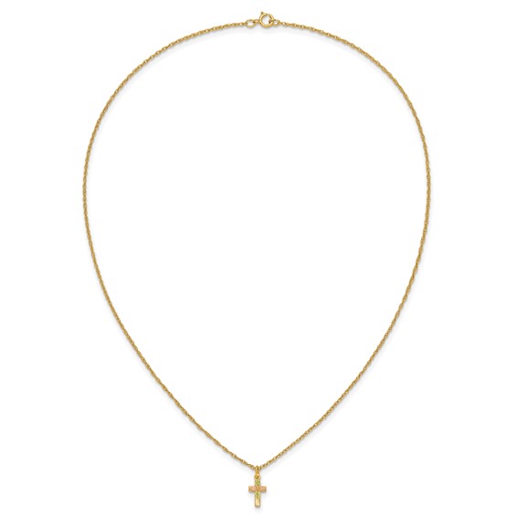 10k Tri-Color Black Hills Gold Cross Necklace
