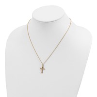 10K and 12K Tri-color Black Hills Gold Grapes and Leaves Cross 14K Gold-filled Chain Necklace, 18" view 3