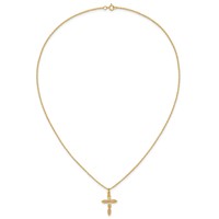 10K and 12K Tri-color Black Hills Gold Grapes and Leaves Cross 14K Gold-filled Chain Necklace, 18" view 4