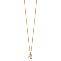 10K and 12K Tri-color Black Hills Gold Hummingbird 14K Gold-filled Chain Necklace, 18" view 2