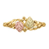 10K and 12K Tri-color Black Hills Gold Leaves Twist Ring view 4