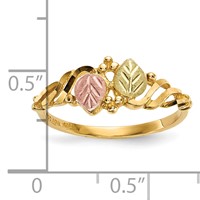 10K and 12K Tri-color Black Hills Gold Leaves Twist Ring view 5
