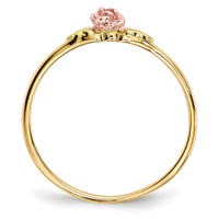 10K and 12K Tri-color Black Hills Gold Rose and Leaves Ring view 2