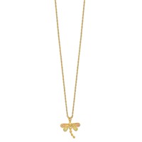 10K and 12K Tri-color Black Hills Gold Dragonfly 14K Gold-filled Chain Necklace, 18" view 2