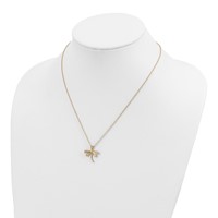 10K and 12K Tri-color Black Hills Gold Dragonfly 14K Gold-filled Chain Necklace, 18" view 4
