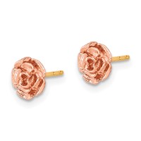 10K and 12K Two-tone Black Hills Gold Rose Post Earrings view 2