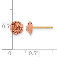 10K and 12K Two-tone Black Hills Gold Rose Post Earrings view 4