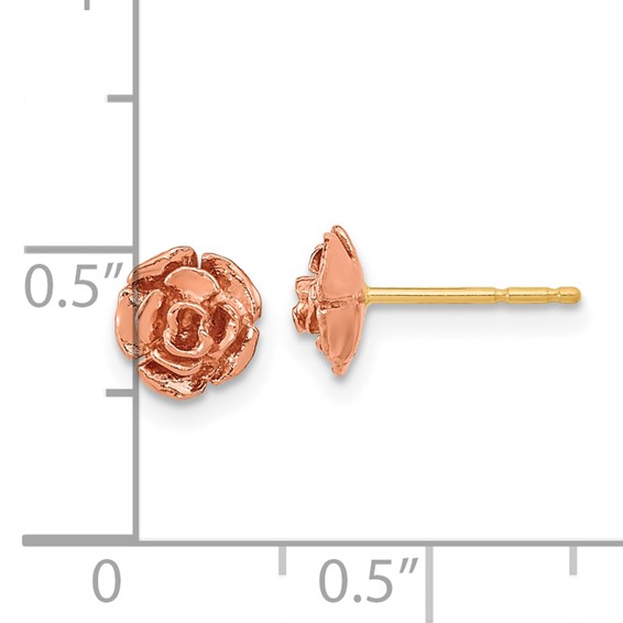 10k Two-tone Black Hills Gold Rose Post Earrings