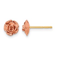 10K and 12K Two-tone Black Hills Gold Rose Post Earrings view 1