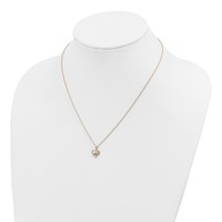 10K and 12K Tri-color Black Hills Gold Garnet and Leaves in Heart 14K Gold-filled Chain Necklace, 18" view 4