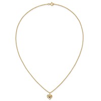10K and 12K Tri-color Black Hills Gold Garnet and Leaves in Heart 14K Gold-filled Chain Necklace, 18" view 5