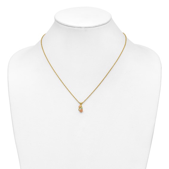 10K Tri-color w/14K Gold-filled Chain Black Hills Gold Necklace